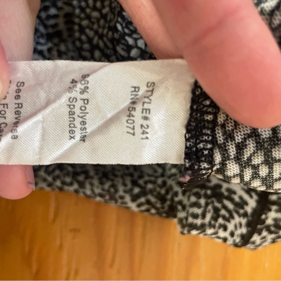 CAbi #241 Gathered Placket Sheer Blouse Womens medium ruched front animal print - Picture 8 of 9